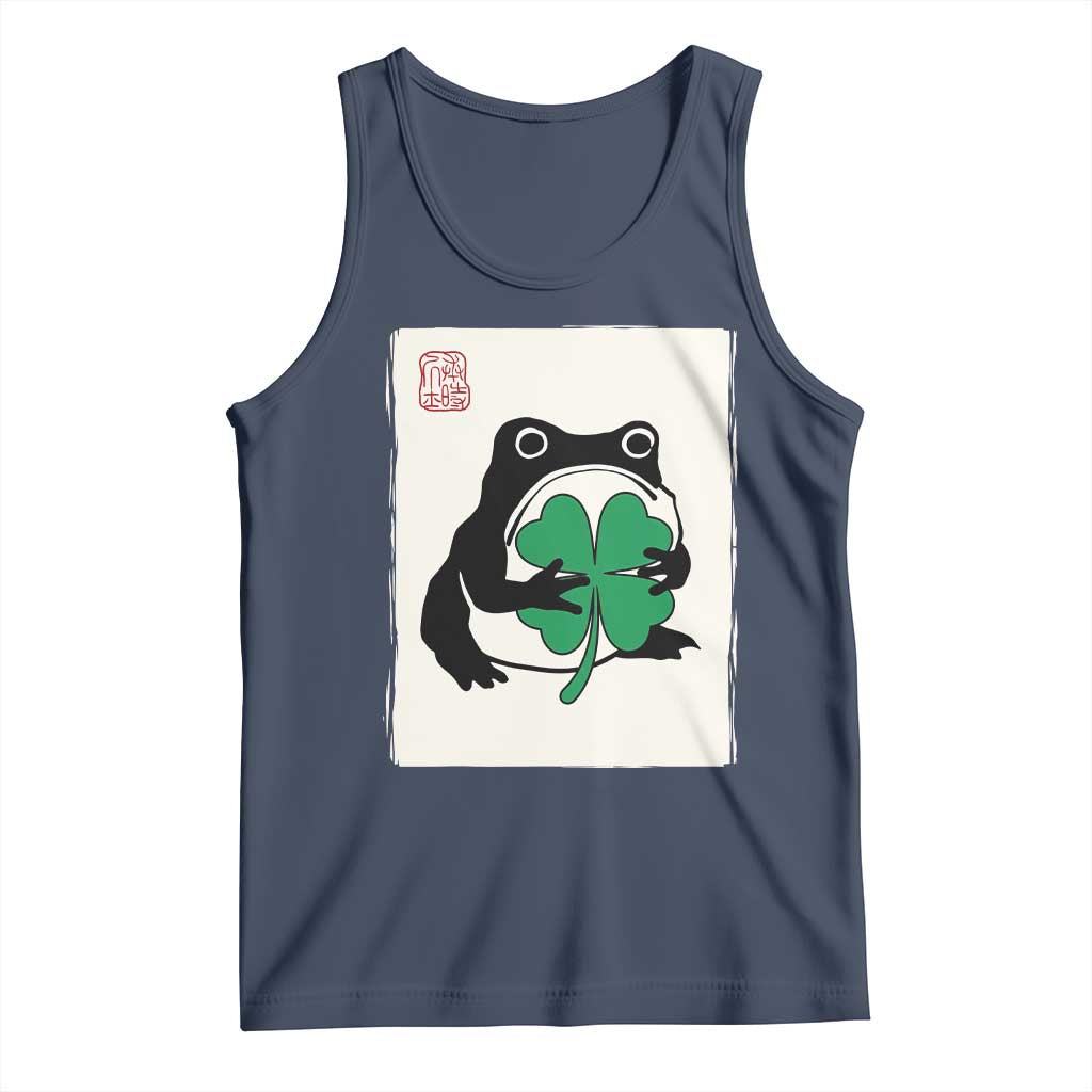 Grumpy Frog Japanese Tank Top St Patricks Day Gift TS12 Navy Print Your Wear