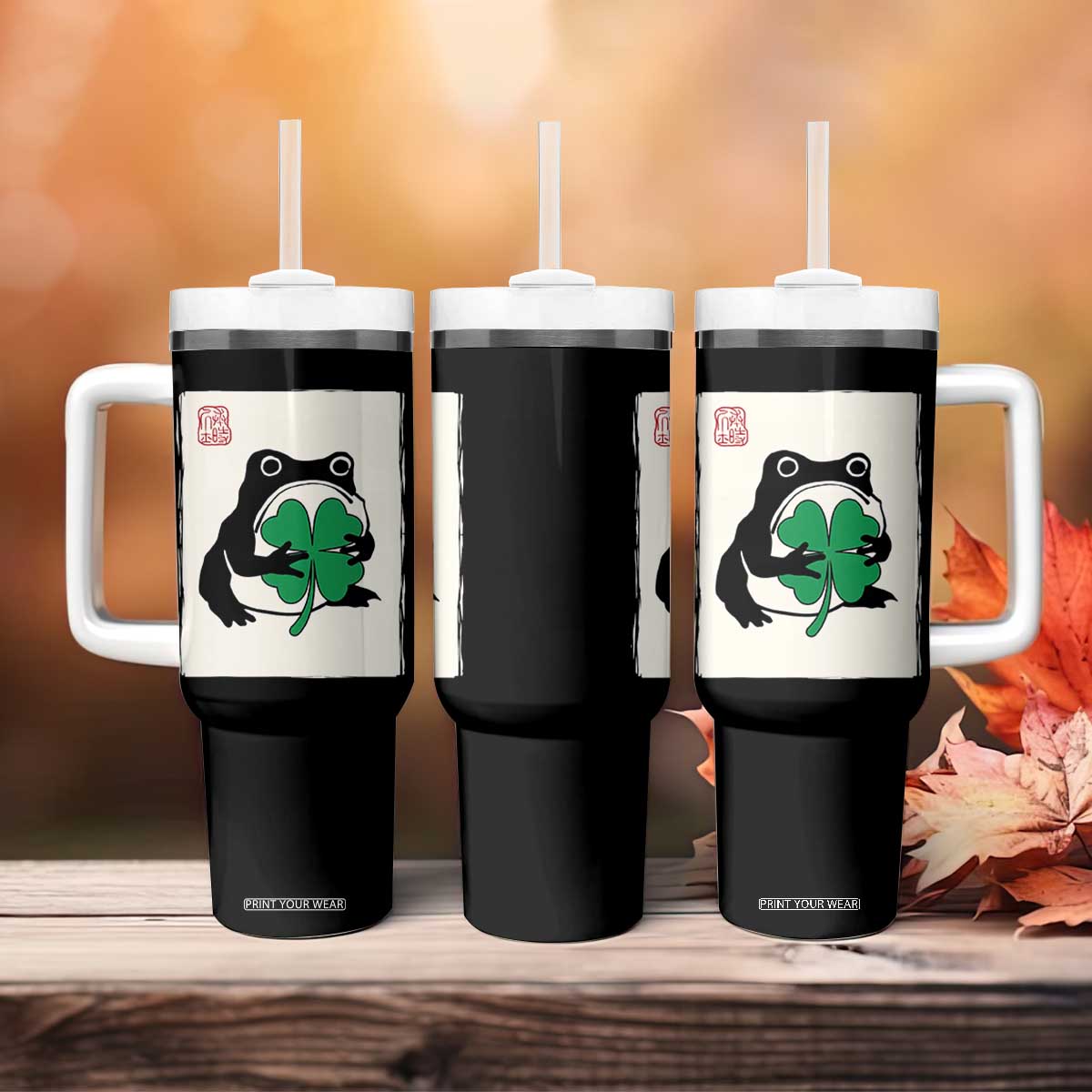 Grumpy Frog Japanese Tumbler With Handle St Patricks Day Gift TS12 Print Your Wear