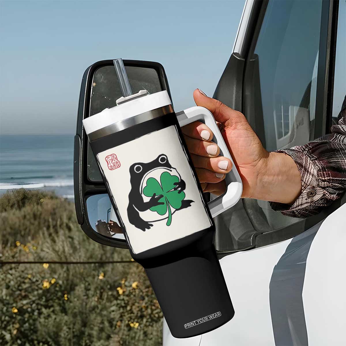 Grumpy Frog Japanese Tumbler With Handle St Patricks Day Gift TS12 Print Your Wear