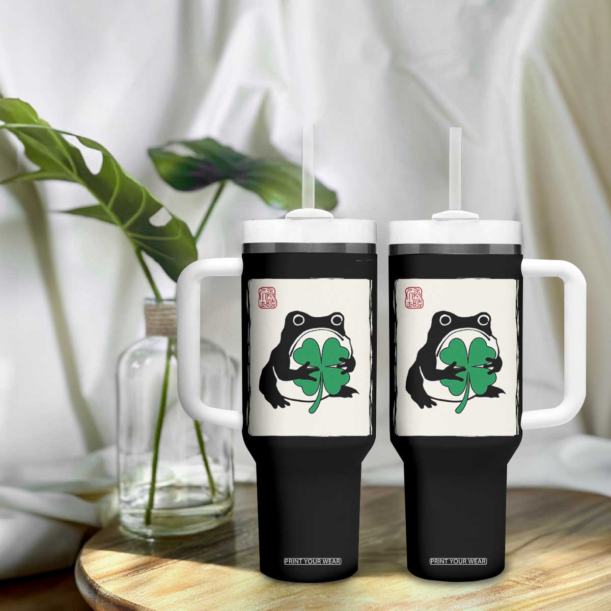 Grumpy Frog Japanese Tumbler With Handle St Patricks Day Gift TS12 Print Your Wear