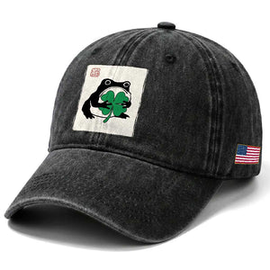 Grumpy Frog Japanese Washed Cotton Baseball Cap St Patricks Day Gift TS12 Print Your Wear