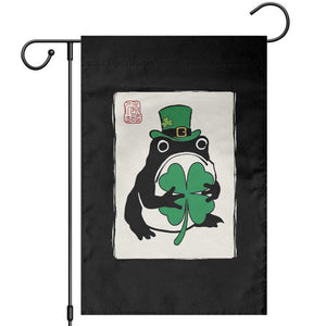 Vintage Japanese Grumpy Frog Garden Flag Lucky St Paddys Day TS12 Black Print Your Wear