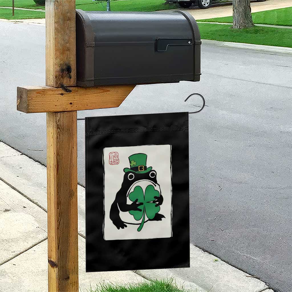 Vintage Japanese Grumpy Frog Garden Flag Lucky St Paddys Day TS12 Print Your Wear
