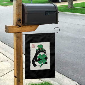 Vintage Japanese Grumpy Frog Garden Flag Lucky St Paddys Day TS12 Print Your Wear