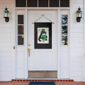 Vintage Japanese Grumpy Frog Garden Flag Lucky St Paddys Day TS12 Print Your Wear