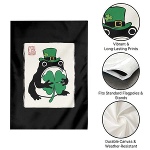 Vintage Japanese Grumpy Frog Garden Flag Lucky St Paddys Day TS12 Print Your Wear