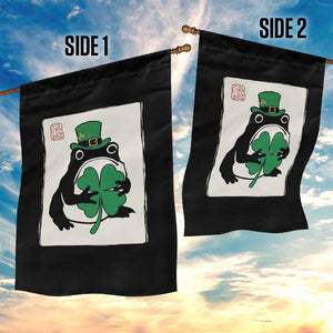 Vintage Japanese Grumpy Frog Garden Flag Lucky St Paddys Day TS12 Print Your Wear