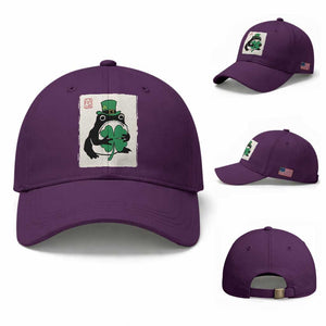 Vintage Japanese Grumpy Frog Baseball Cap Lucky St Paddys Day TS12 Baseball Cap Universal Fit Purple Print Your Wear