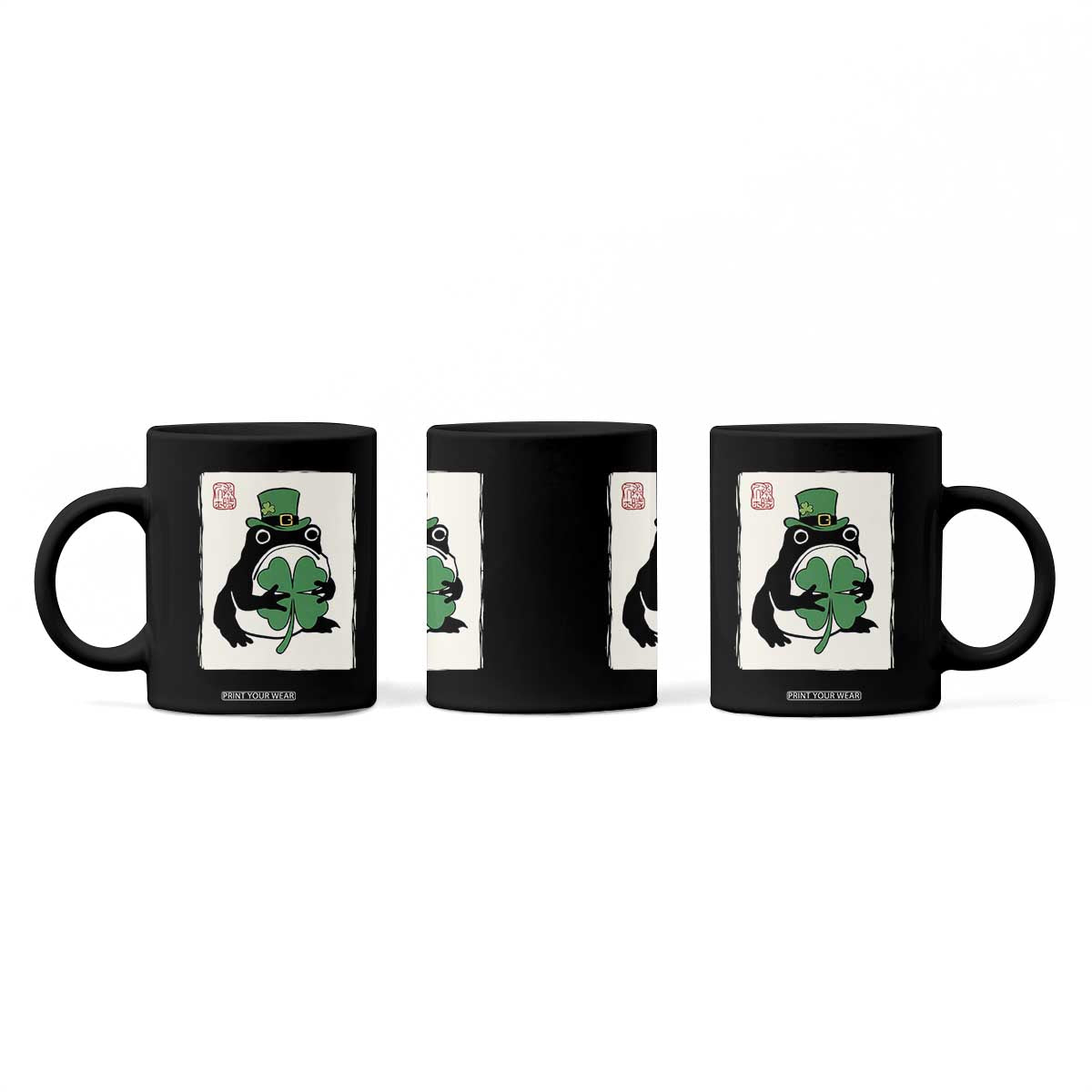 Vintage Japanese Grumpy Frog Coffee Mug Lucky St Paddys Day TS12 Print Your Wear