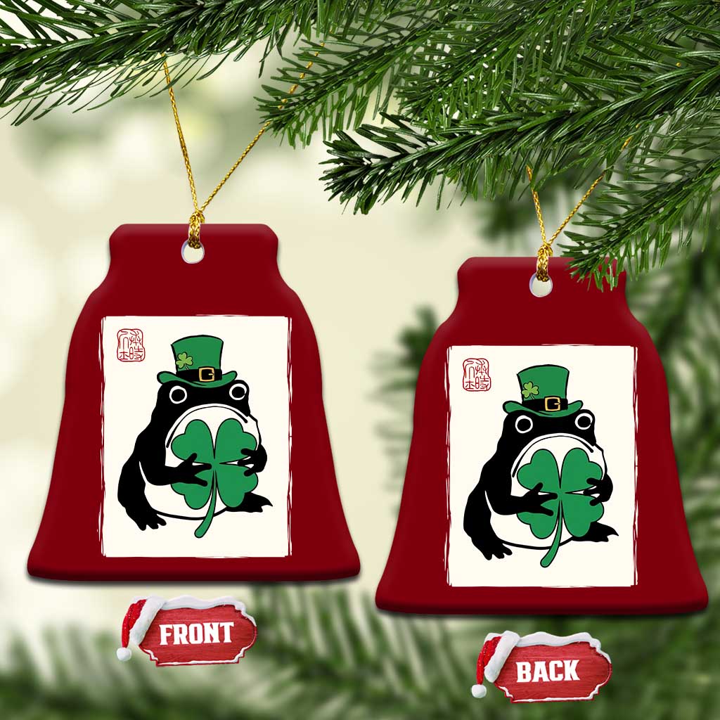 Vintage Japanese Grumpy Frog Ceramic Ornament Lucky St Paddys Day TS12 Print Your Wear