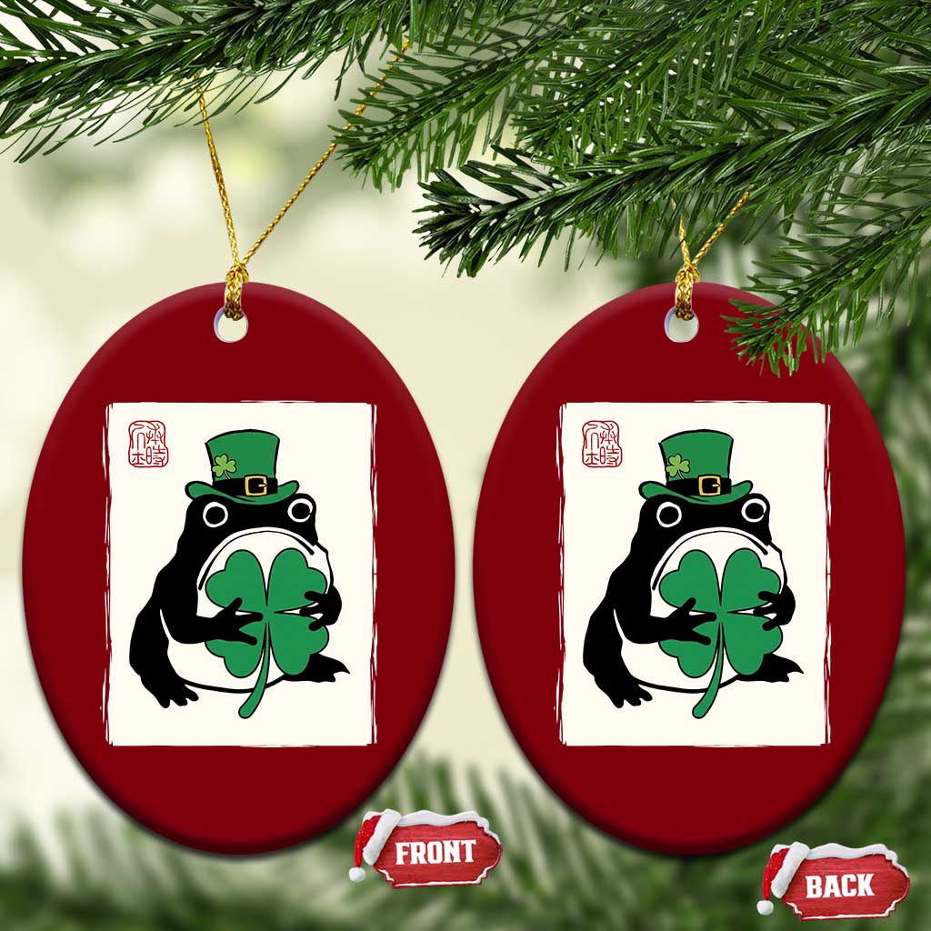 Vintage Japanese Grumpy Frog Ceramic Ornament Lucky St Paddys Day TS12 Print Your Wear