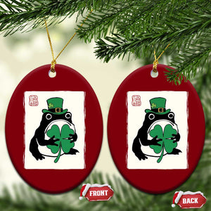 Vintage Japanese Grumpy Frog Ceramic Ornament Lucky St Paddys Day TS12 Print Your Wear