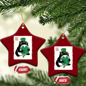 Vintage Japanese Grumpy Frog Ceramic Ornament Lucky St Paddys Day TS12 Print Your Wear