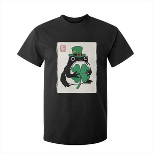 Vintage Japanese Grumpy Frog T Shirt For Kid Lucky St Paddys Day TS12 Black Print Your Wear