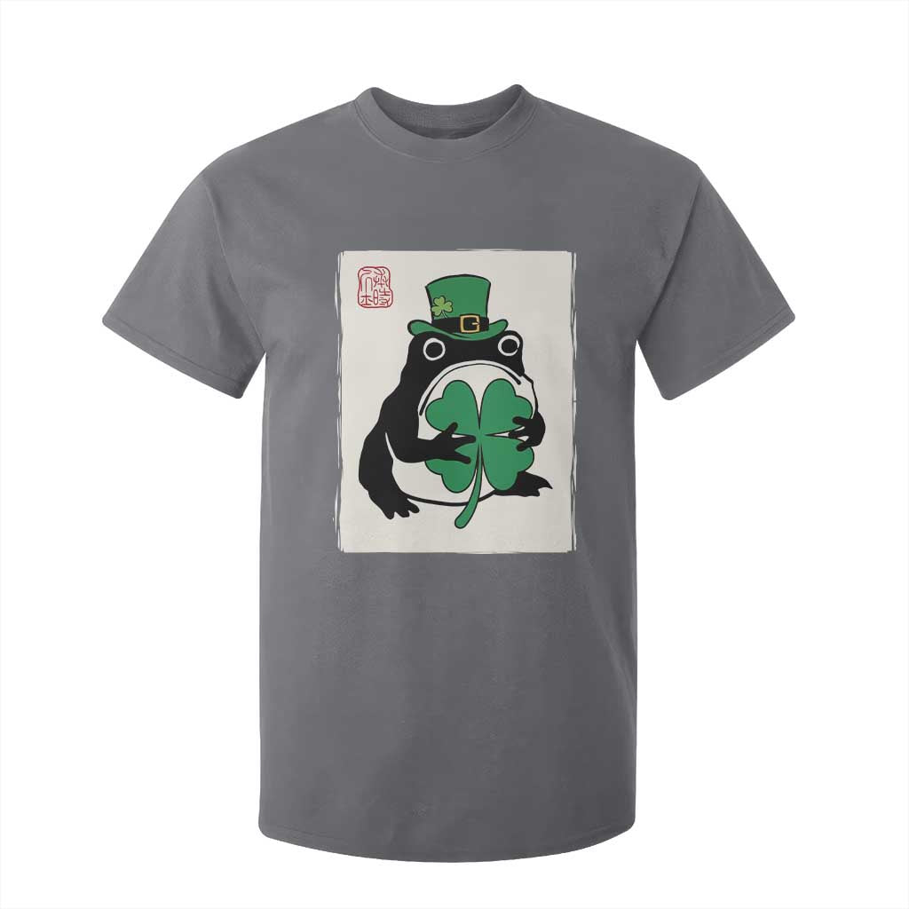 Vintage Japanese Grumpy Frog T Shirt For Kid Lucky St Paddys Day TS12 Charcoal Print Your Wear