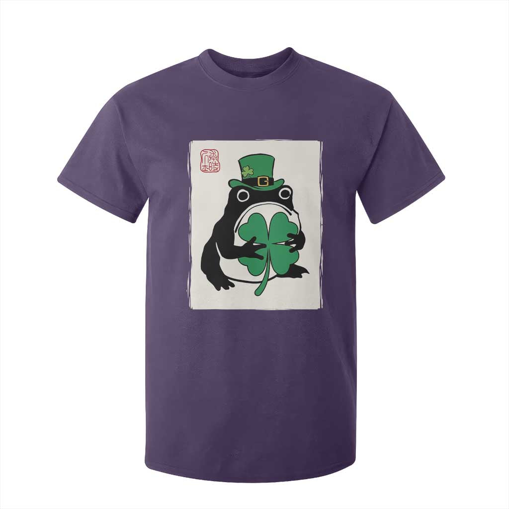 Vintage Japanese Grumpy Frog T Shirt For Kid Lucky St Paddys Day TS12 Purple Print Your Wear