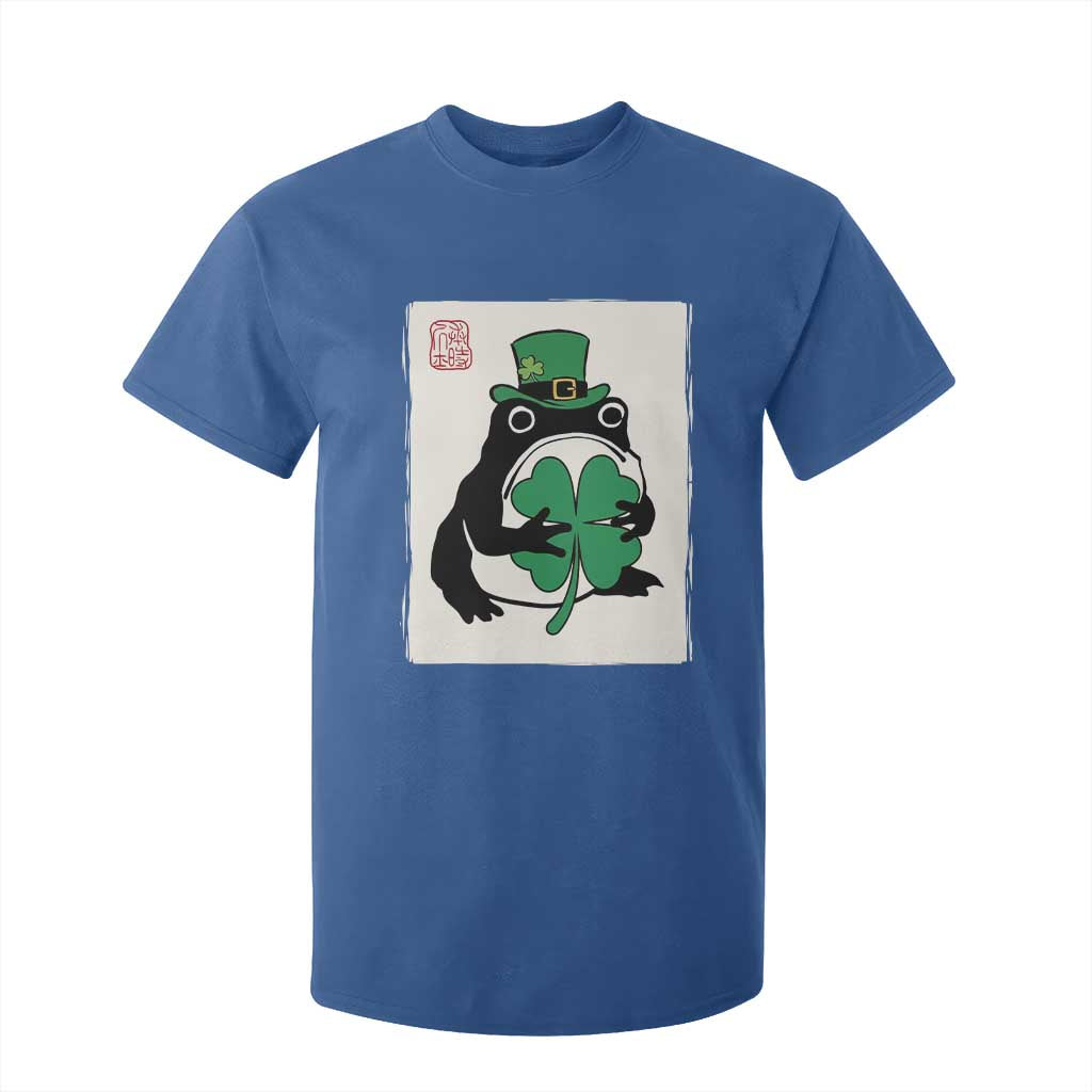 Vintage Japanese Grumpy Frog T Shirt For Kid Lucky St Paddys Day TS12 Royal Blue Print Your Wear
