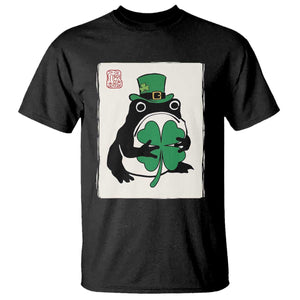Vintage Japanese Grumpy Frog T Shirt Lucky St Paddys Day TS12 Black Print Your Wear
