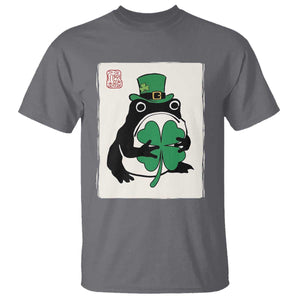 Vintage Japanese Grumpy Frog T Shirt Lucky St Paddys Day TS12 Charcoal Print Your Wear