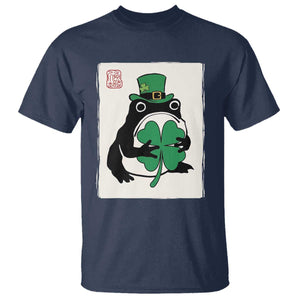 Vintage Japanese Grumpy Frog T Shirt Lucky St Paddys Day TS12 Navy Print Your Wear