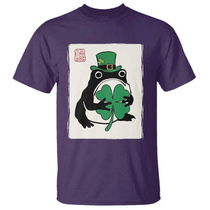 Vintage Japanese Grumpy Frog T Shirt Lucky St Paddys Day TS12 Purple Print Your Wear