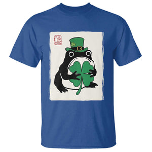 Vintage Japanese Grumpy Frog T Shirt Lucky St Paddys Day TS12 Royal Blue Print Your Wear