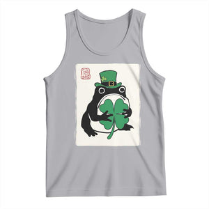 Vintage Japanese Grumpy Frog Tank Top Lucky St Paddys Day TS12 Athletic Heather Print Your Wear