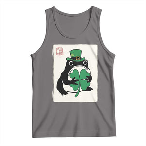 Vintage Japanese Grumpy Frog Tank Top Lucky St Paddys Day TS12 Deep Heather Print Your Wear