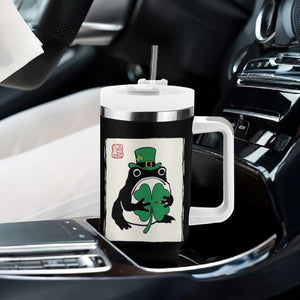 Vintage Japanese Grumpy Frog Tumbler With Handle Lucky St Paddys Day TS12 Print Your Wear