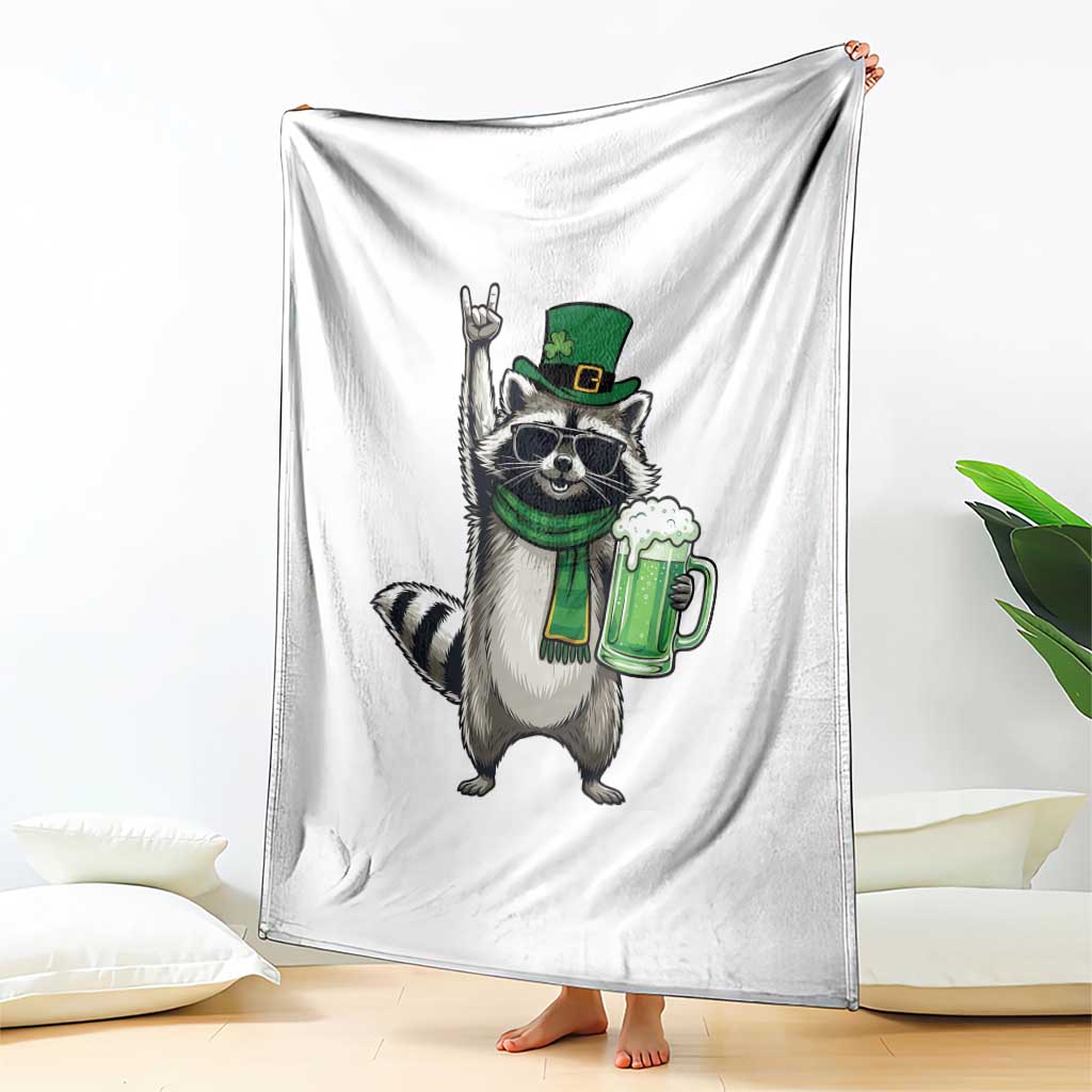 Funny Raccoon Rock On Throw Blanket St Patricks Day Gift TS12 Print Your Wear