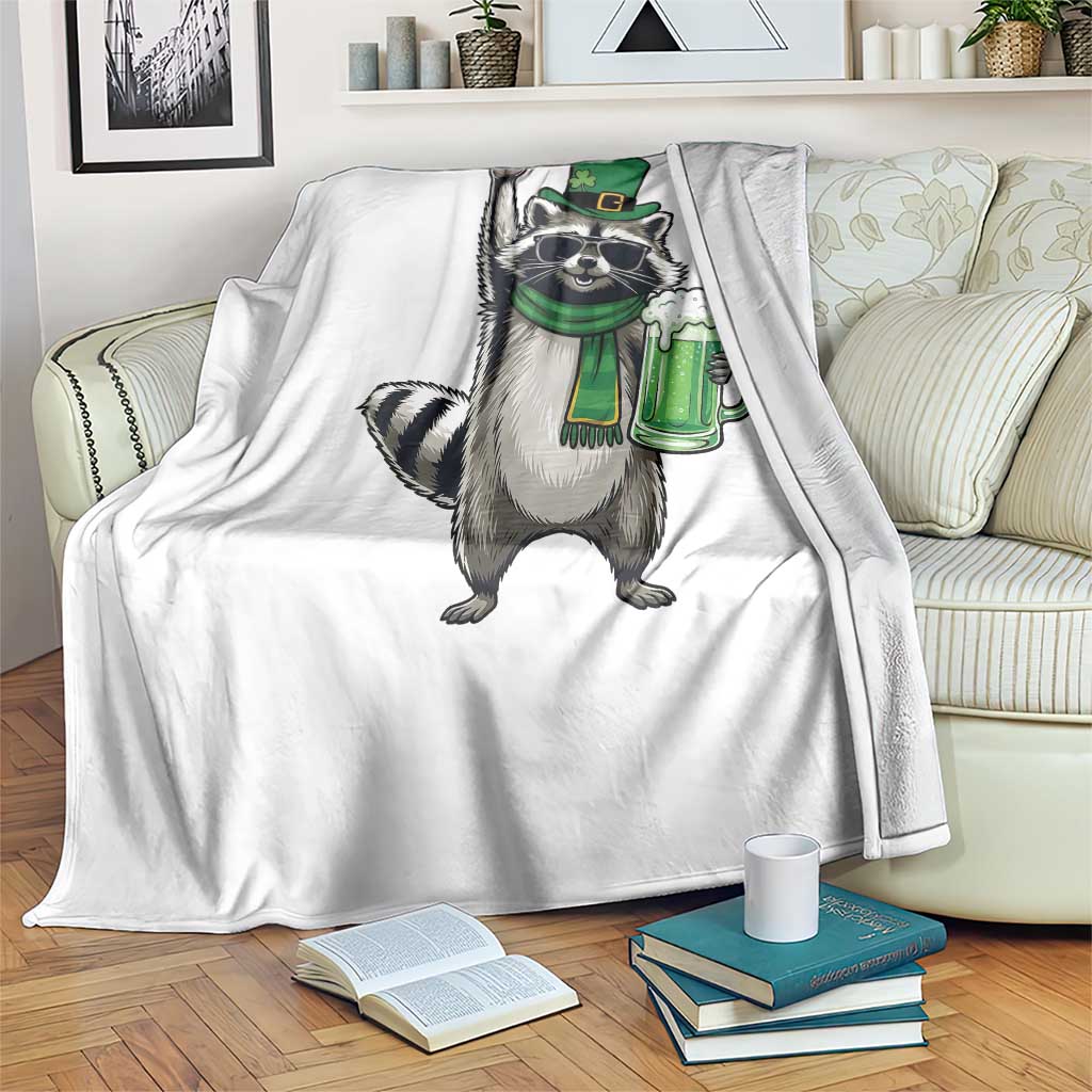 Funny Raccoon Rock On Throw Blanket St Patricks Day Gift TS12 Print Your Wear