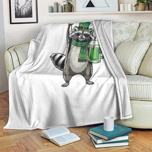 Funny Raccoon Rock On Throw Blanket St Patricks Day Gift TS12 Print Your Wear