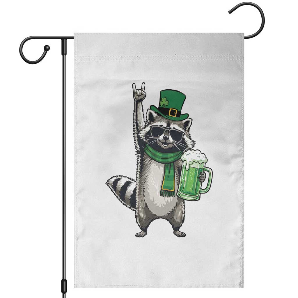 Funny Raccoon Rock On Garden Flag St Patricks Day Gift TS12 Black Print Your Wear