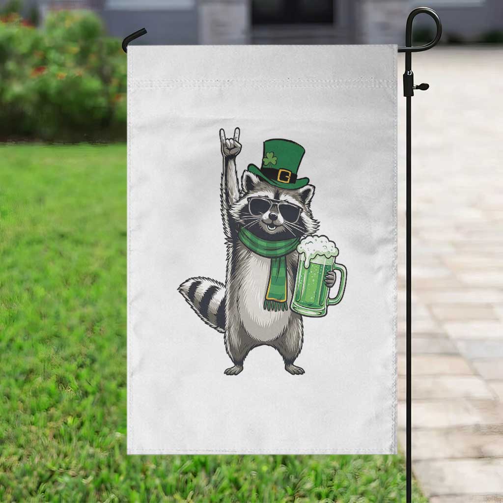 Funny Raccoon Rock On Garden Flag St Patricks Day Gift TS12 Print Your Wear