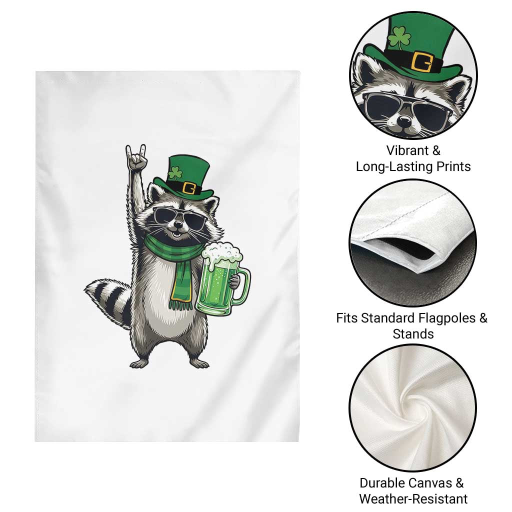 Funny Raccoon Rock On Garden Flag St Patricks Day Gift TS12 Print Your Wear