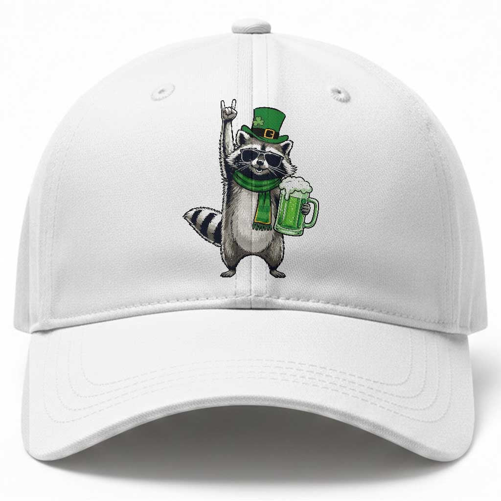 Funny Raccoon Rock On Baseball Cap St Patricks Day Gift TS12 Print Your Wear