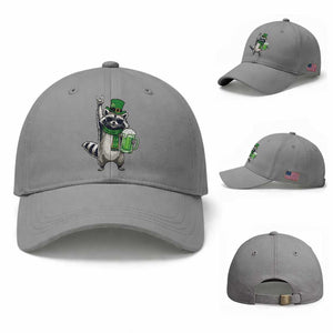 Funny Raccoon Rock On Baseball Cap St Patricks Day Gift TS12 Baseball Cap Universal Fit Sport Gray Print Your Wear