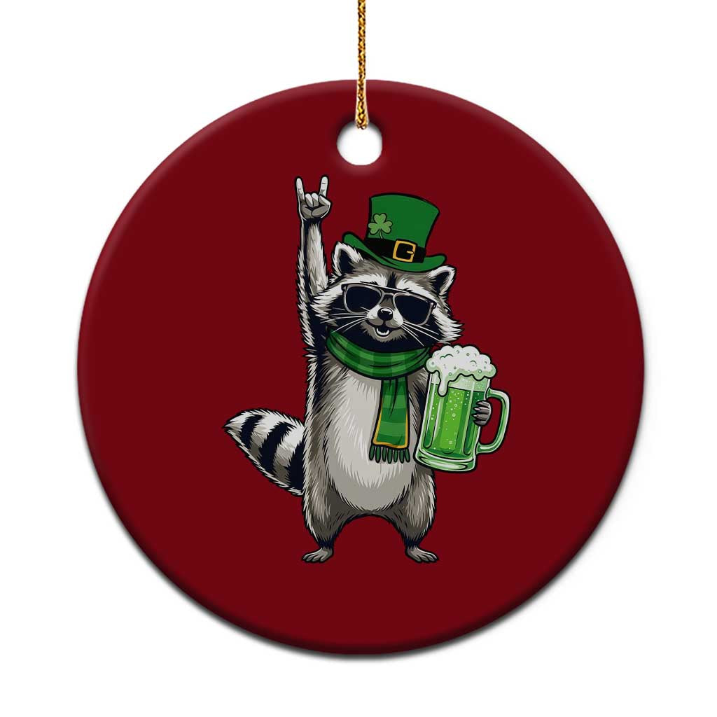 Funny Raccoon Rock On Ceramic Ornament St Patricks Day Gift TS12 1pc Red Print Your Wear
