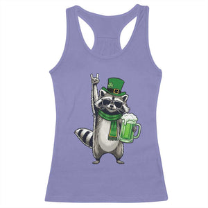 Funny Raccoon Rock On Racerback Tank Top St Patricks Day Gift TS12 Violet Print Your Wear