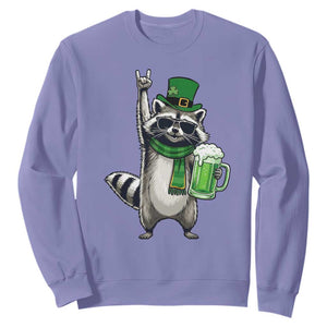 Funny Raccoon Rock On Sweatshirt St Patricks Day Gift TS12 Violet Print Your Wear