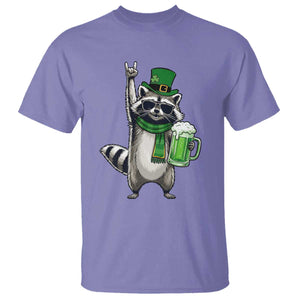 Funny Raccoon Rock On T Shirt St Patricks Day Gift TS12 Violet Print Your Wear