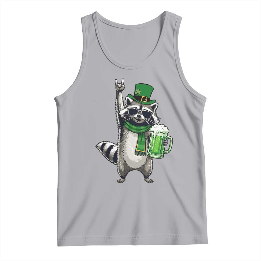 Funny Raccoon Rock On Tank Top St Patricks Day Gift TS12 Athletic Heather Print Your Wear