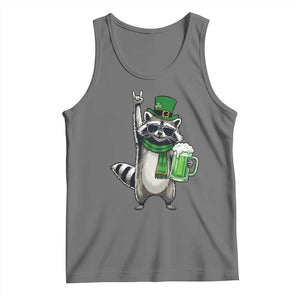 Funny Raccoon Rock On Tank Top St Patricks Day Gift TS12 Black Heather Print Your Wear