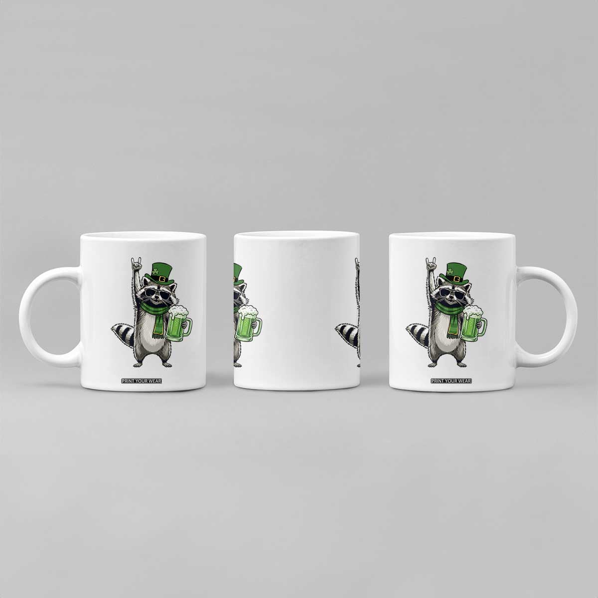 Funny Raccoon Rock On Coffee Mug St Patricks Day Gift TS12 Print Your Wear