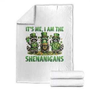 I Am The Shenanigans Throw Blanket Funny Irish Raccoon St Patricks Day TS12 White Print Your Wear