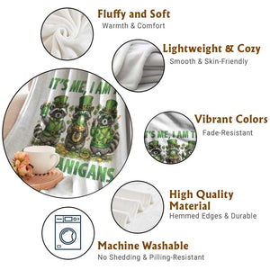 I Am The Shenanigans Throw Blanket Funny Irish Raccoon St Patricks Day TS12 Print Your Wear