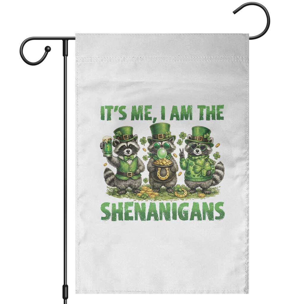 I Am The Shenanigans Garden Flag Funny Irish Raccoon St Patricks Day TS12 White Print Your Wear