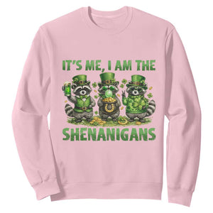 I Am The Shenanigans Sweatshirt Funny Irish Raccoon St Patricks Day TS12 Light Pink Print Your Wear