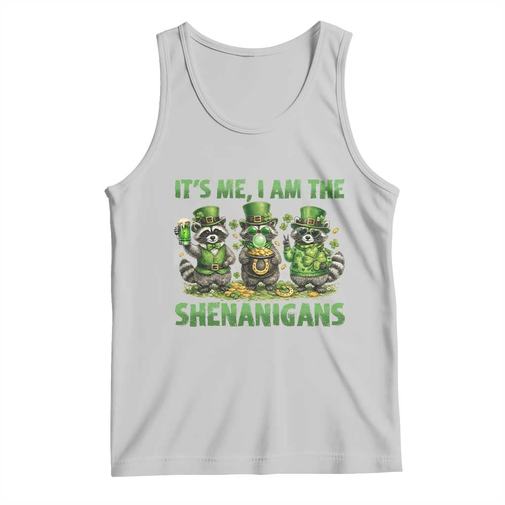 I Am The Shenanigans Tank Top Funny Irish Raccoon St Patricks Day TS12 Ash Print Your Wear