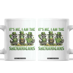 I Am The Shenanigans Coffee Mug Funny Irish Raccoon St Patricks Day TS12 White Print Your Wear